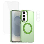 For Samsung Galaxy S25 FE Magnetic Case Anti Drop Phone Cover with Camera Lens Protector + Tempered Glass Screen Protector