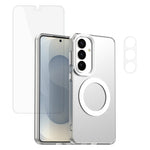 For Samsung Galaxy S24+ Magnetic Case Anti Drop Phone Cover with Camera Lens Protector + Tempered Glass Screen Protector