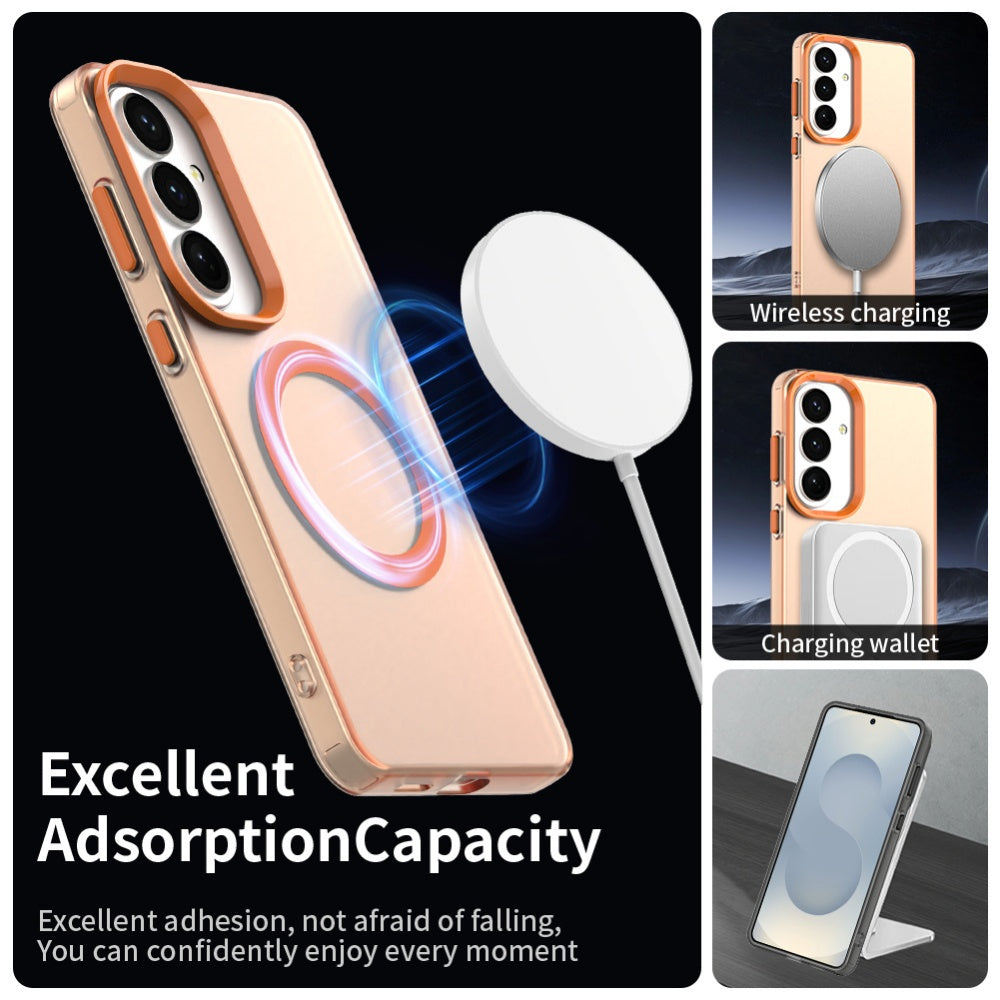 For Samsung Galaxy S24 FE Magnetic Case Anti Drop Phone Cover with Camera Lens Protector + Tempered Glass Screen Protector