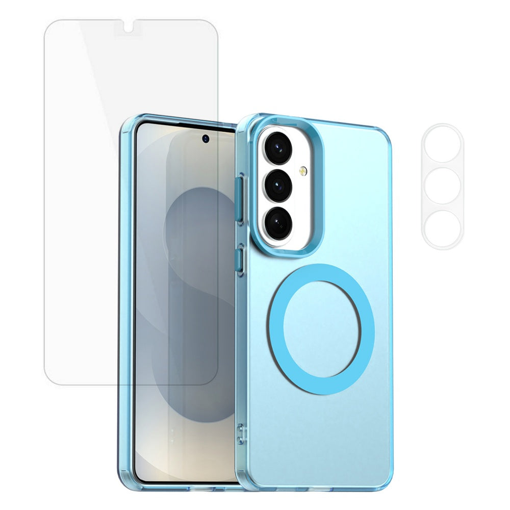 Samsung Galaxy A37 5G Magnetiskt Skal Anti-fall mobilskydd med Kameralinsskydd + Härdat Glas Skärmskydd