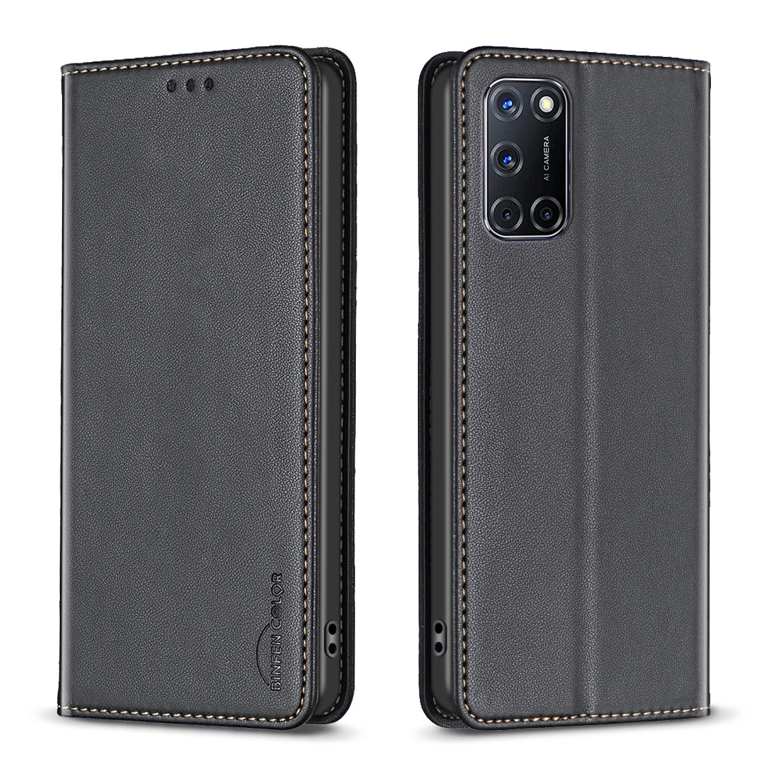 BINFEN COLOR för Samsung Galaxy A52 5G / Galaxy A52s 5G / Galaxy A52 4G Läderfodral BF18 mobilstativ med Korthållare