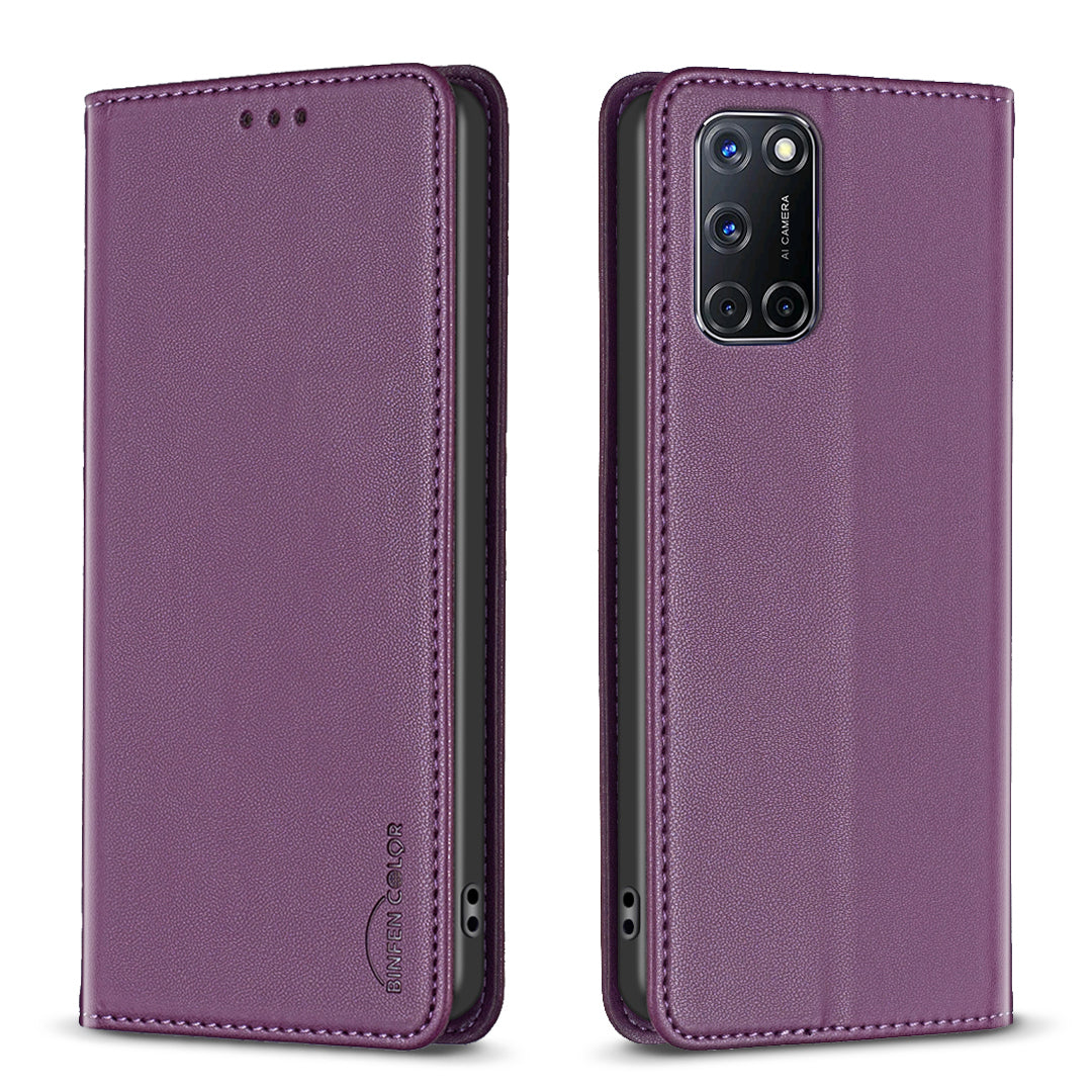 BINFEN COLOR för Samsung Galaxy A52 5G / Galaxy A52s 5G / Galaxy A52 4G Läderfodral BF18 mobilstativ med Korthållare