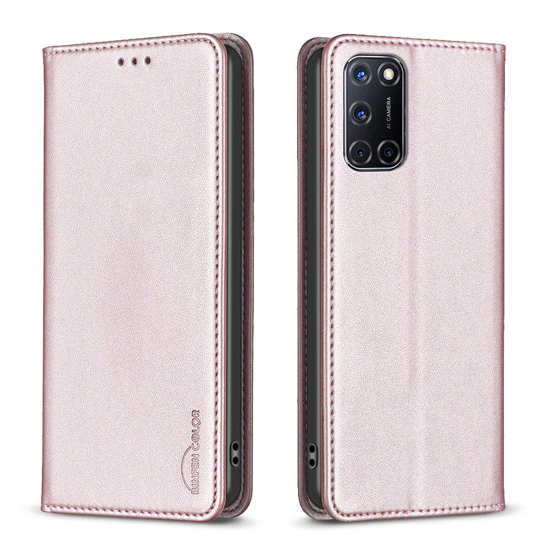 BINFEN COLOR för Samsung Galaxy A52 5G / Galaxy A52s 5G / Galaxy A52 4G Läderfodral BF18 mobilstativ med Korthållare