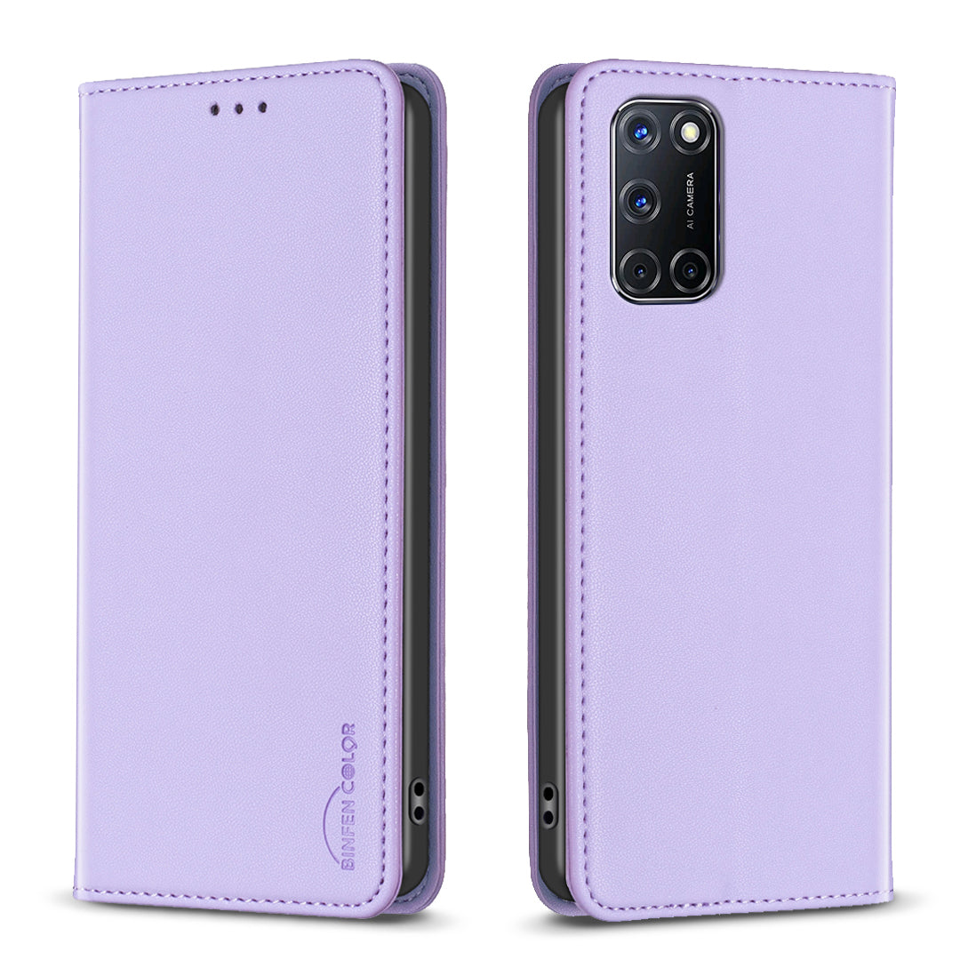 BINFEN COLOR för Samsung Galaxy A52 5G / Galaxy A52s 5G / Galaxy A52 4G Läderfodral BF18 mobilstativ med Korthållare