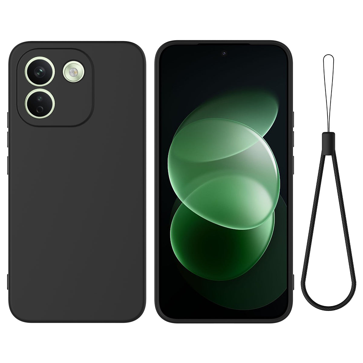 Xiaomi Poco X8 Power 5G / Xiaomi Redmi Note 17 Pro Max 5G flytande silikonskal mobilbaksida med handrem