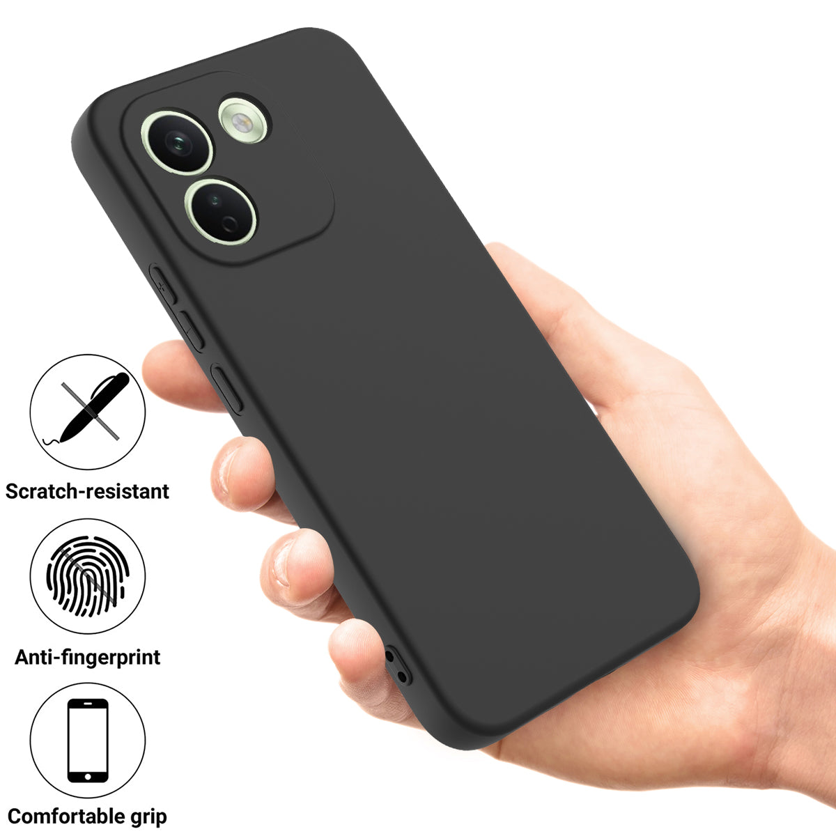 Xiaomi Poco X8 Power 5G / Xiaomi Redmi Note 17 Pro Max 5G flytande silikonskal mobilbaksida med handrem