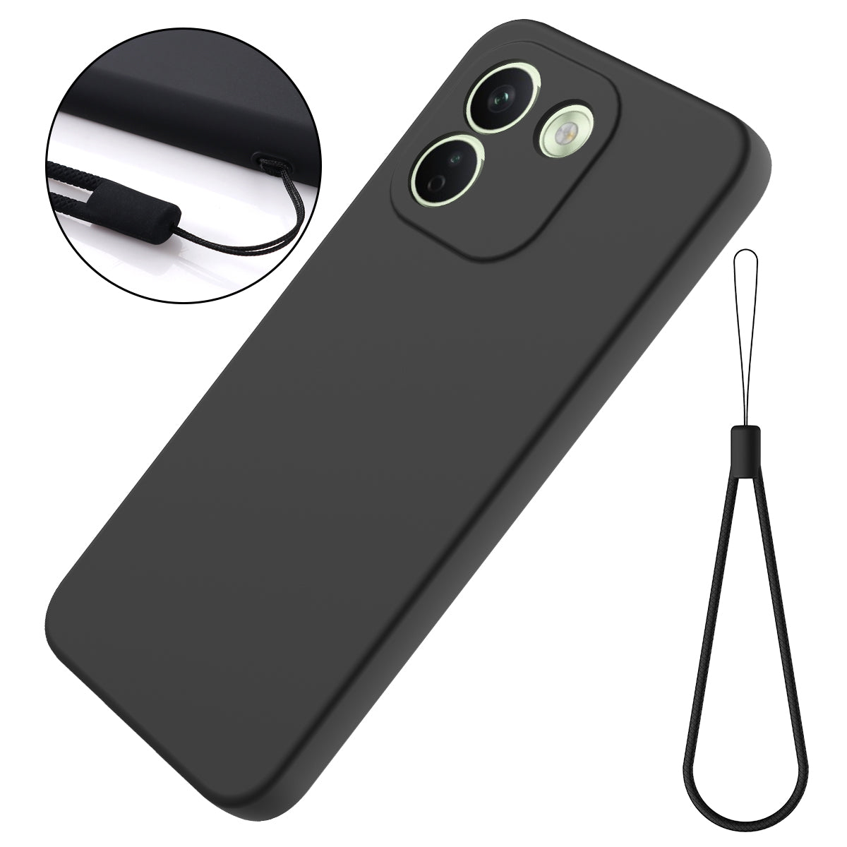 Xiaomi Poco X8 Power 5G / Xiaomi Redmi Note 17 Pro Max 5G flytande silikonskal mobilbaksida med handrem