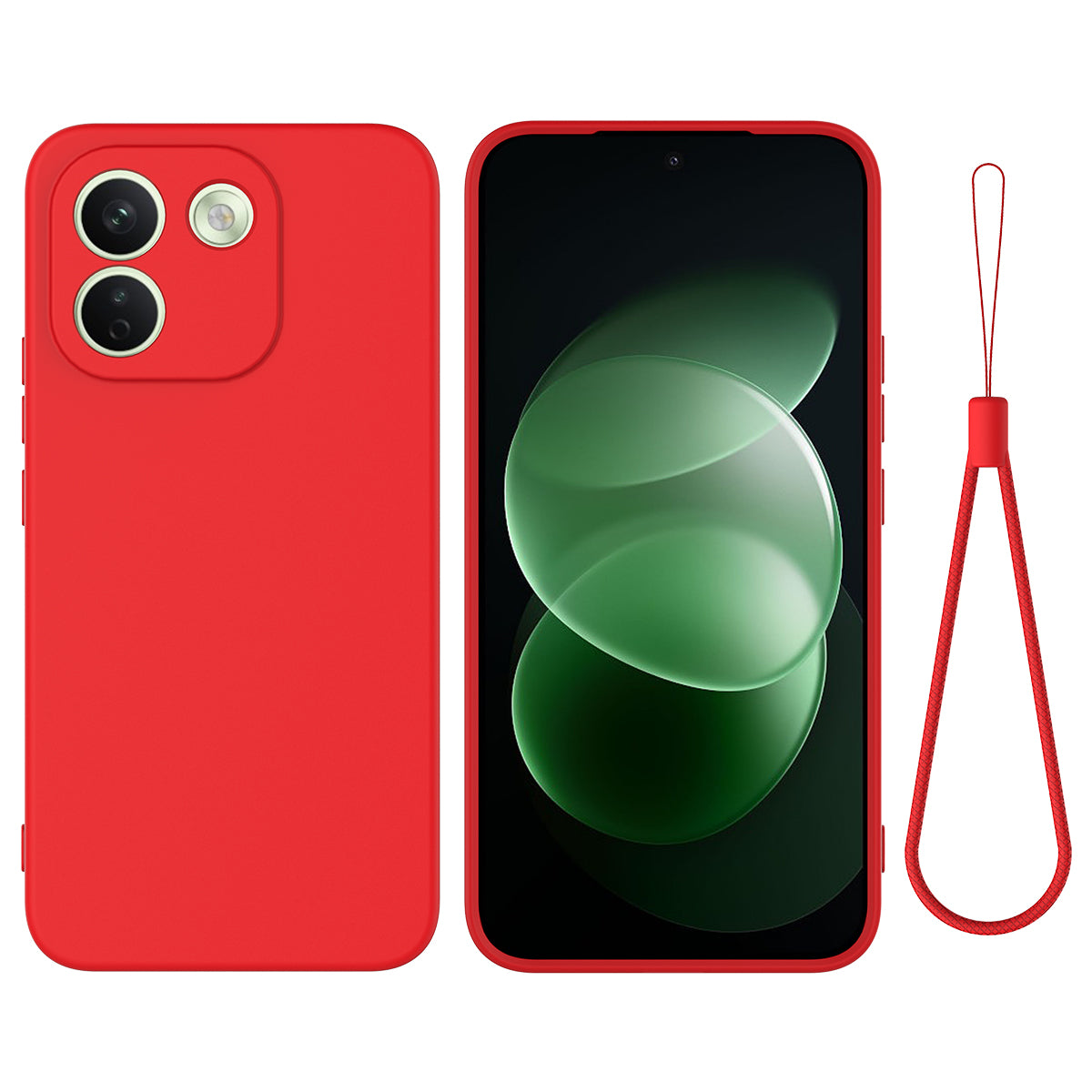 Xiaomi Poco X8 Power 5G / Xiaomi Redmi Note 17 Pro Max 5G flytande silikonskal mobilbaksida med handrem