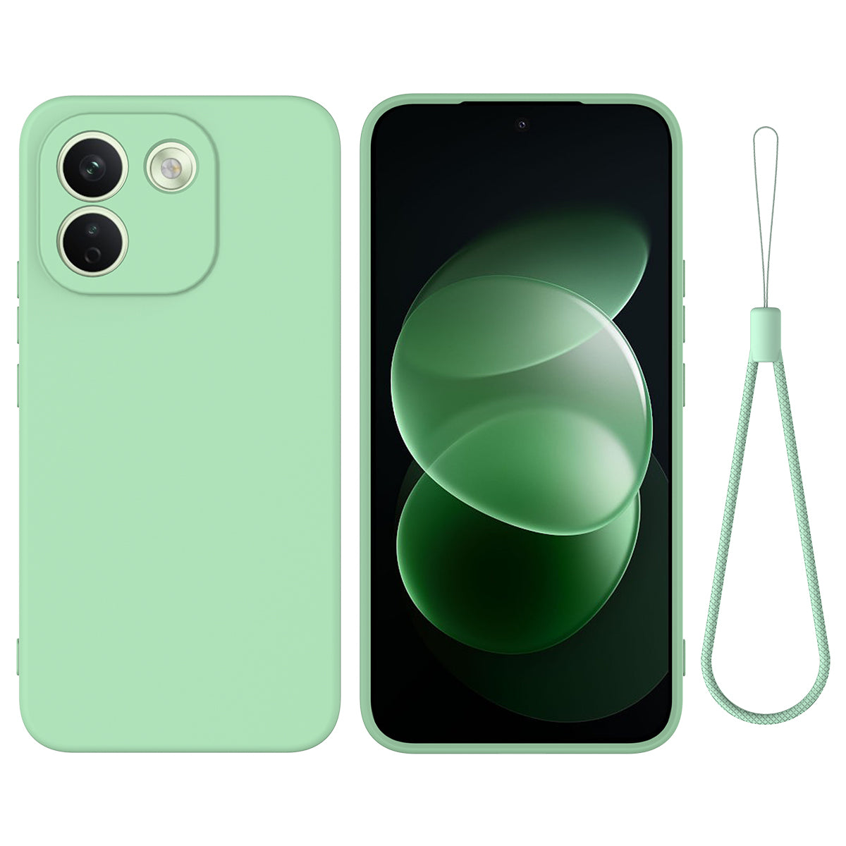 Xiaomi Poco X8 Power 5G / Xiaomi Redmi Note 17 Pro Max 5G flytande silikonskal mobilbaksida med handrem