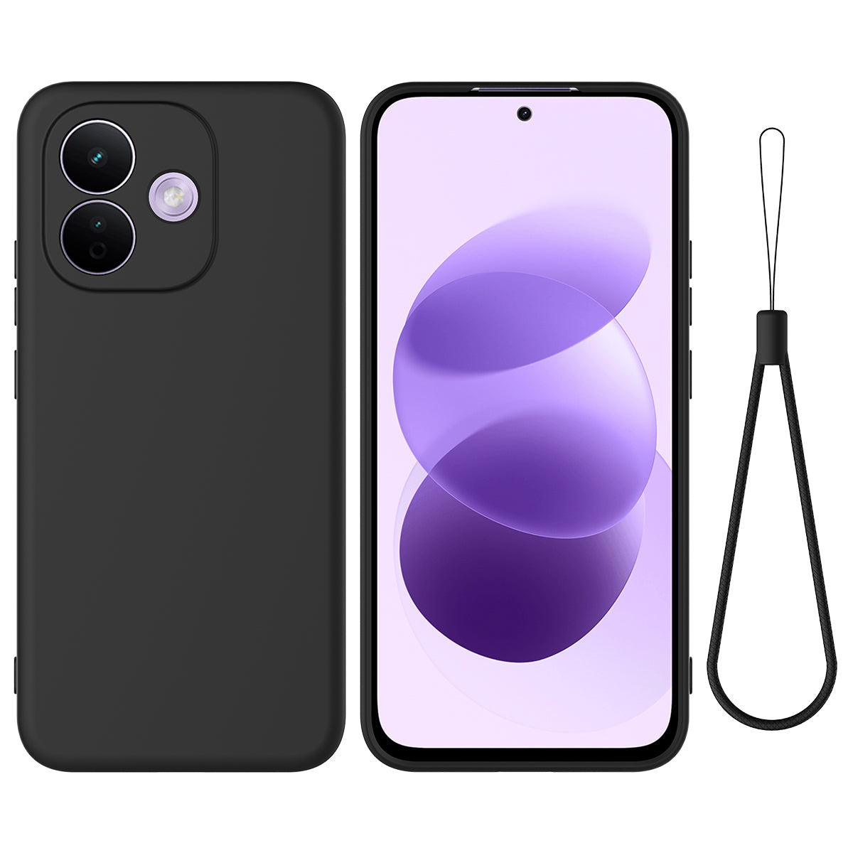 For Xiaomi Redmi Note 17 Pro 5G Liquid Silicone Case Phone Back Cover with Hand Strap