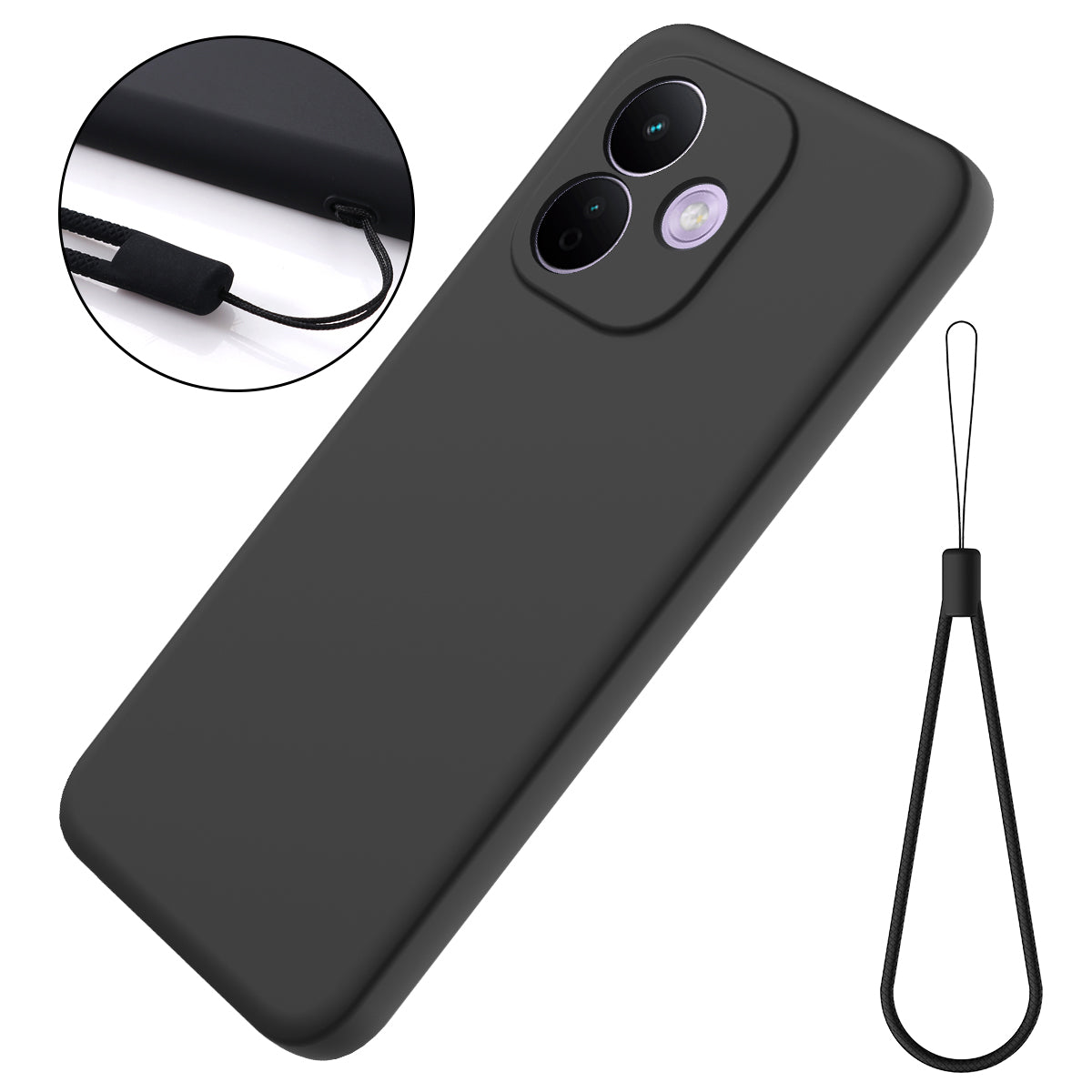 For Xiaomi Redmi Note 17 Pro 5G Liquid Silicone Case Phone Back Cover with Hand Strap