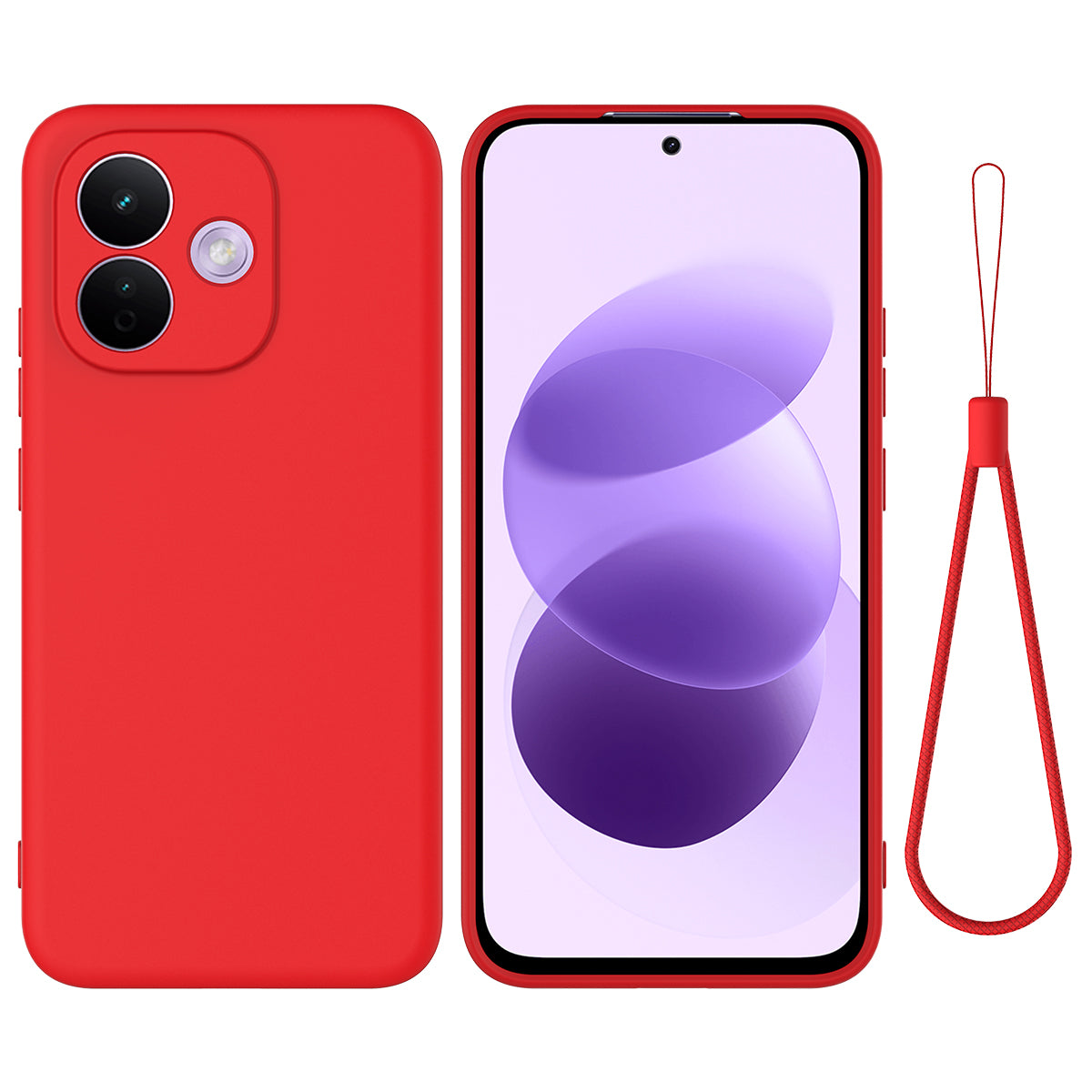 For Xiaomi Redmi Note 17 Pro 5G Liquid Silicone Case Phone Back Cover with Hand Strap