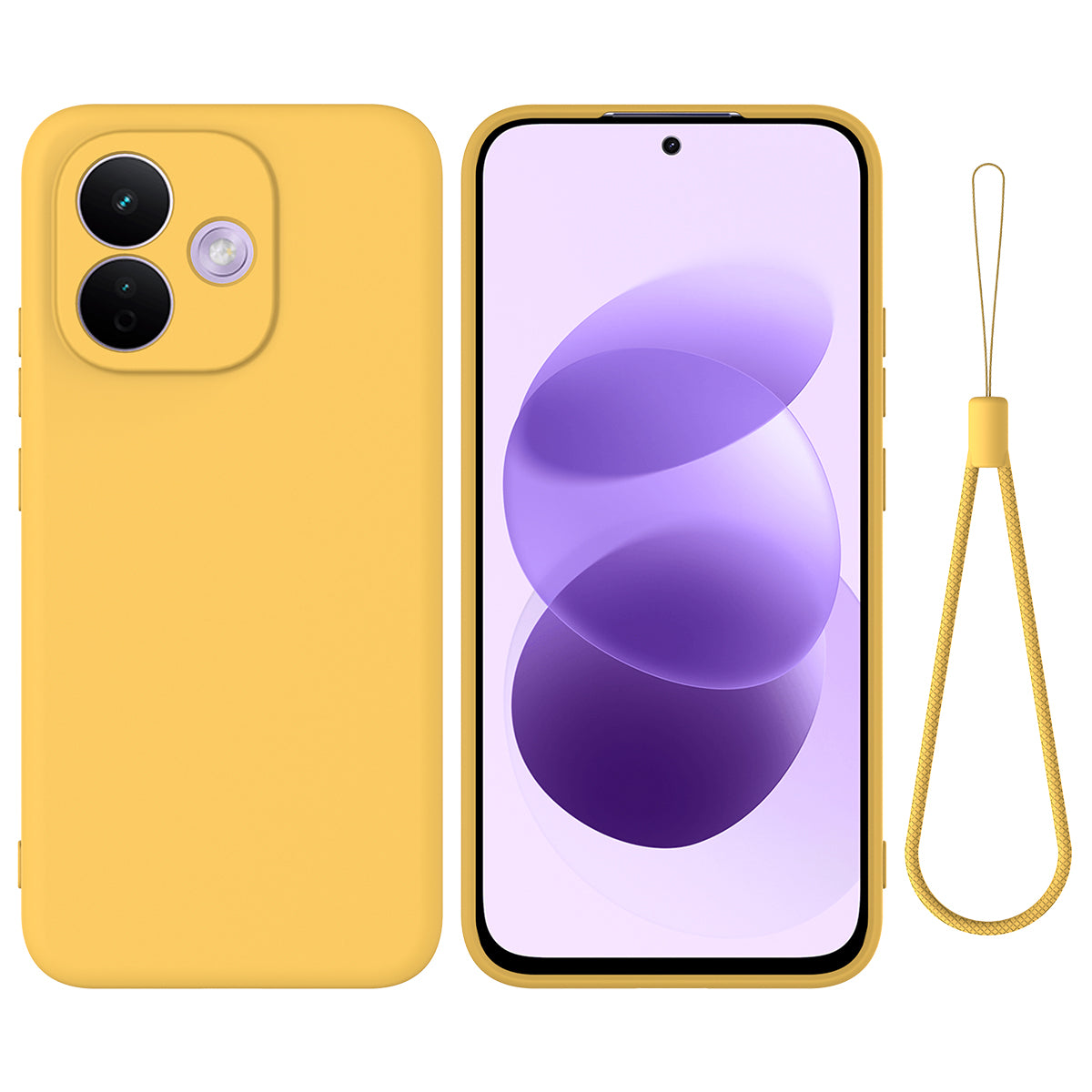 For Xiaomi Redmi Note 17 Pro 5G Liquid Silicone Case Phone Back Cover with Hand Strap