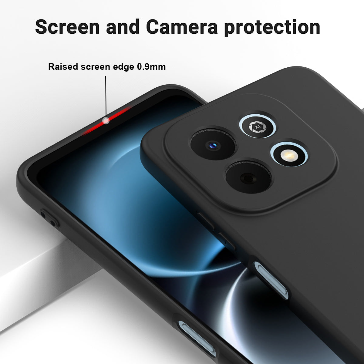 Huawei Nova Y74 4G Flytande Silikonskal mobil Baksida med Handrem