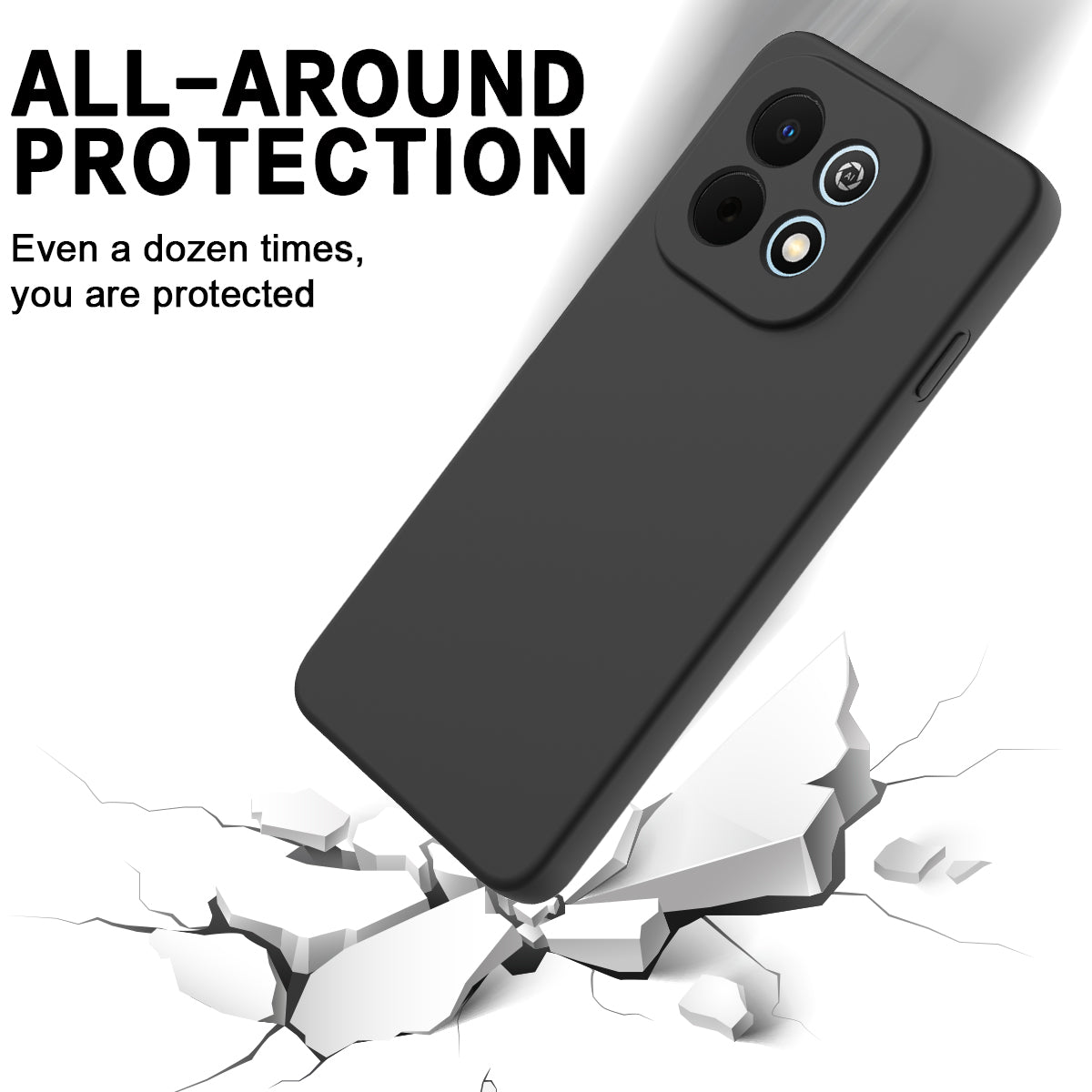Huawei Nova Y74 4G Flytande Silikonskal mobil Baksida med Handrem
