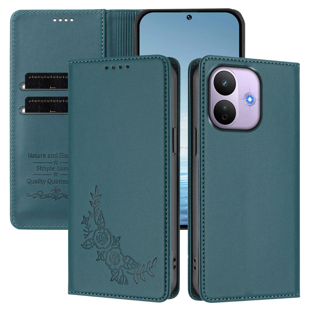 Xiaomi Redmi Note 17 Pro 5G Plånboksfodral Pion Blommönster TPU PU Läder Flipfodral