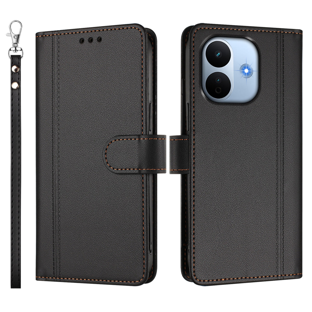 Xiaomi Redmi Note 17 Pro Max 5G / Xiaomi Redmi Note 17 Pro+ 5G-cover, 9 kortlommer, PU-læder, tegnebogsetui med håndledsrem