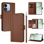 Cover til Xiaomi Redmi Note 17 5G (Global) / Xiaomi Redmi Note 17 (Indien/Kina) 5G / Xiaomi Redmi Note 17 4G (Global), 9 kortlommer, PU-læder, sammenklappeligt tegnebogscover med håndledsrem