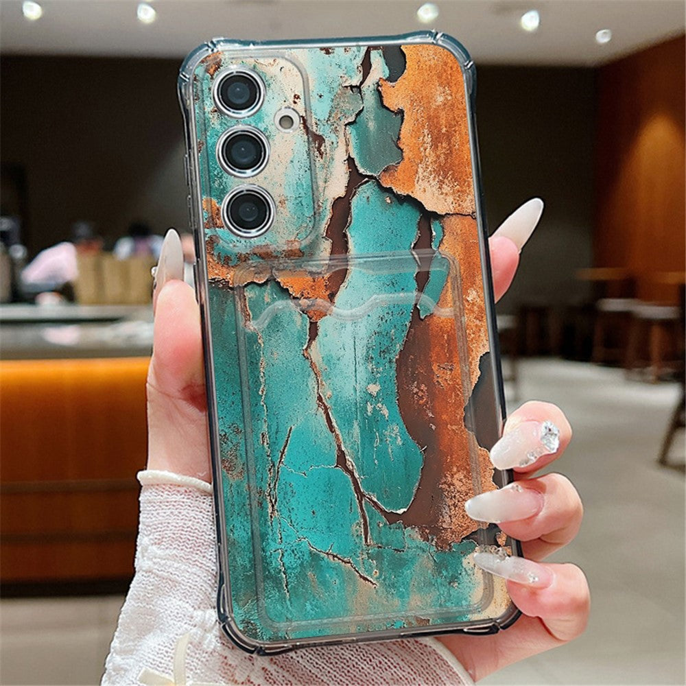 Samsung Galaxy A17 5G / A17 4G TPU-skal Marmormönster Kortplats Fyra Hörn Airbag Fallskydd Exakta Utskärningar mobilskal