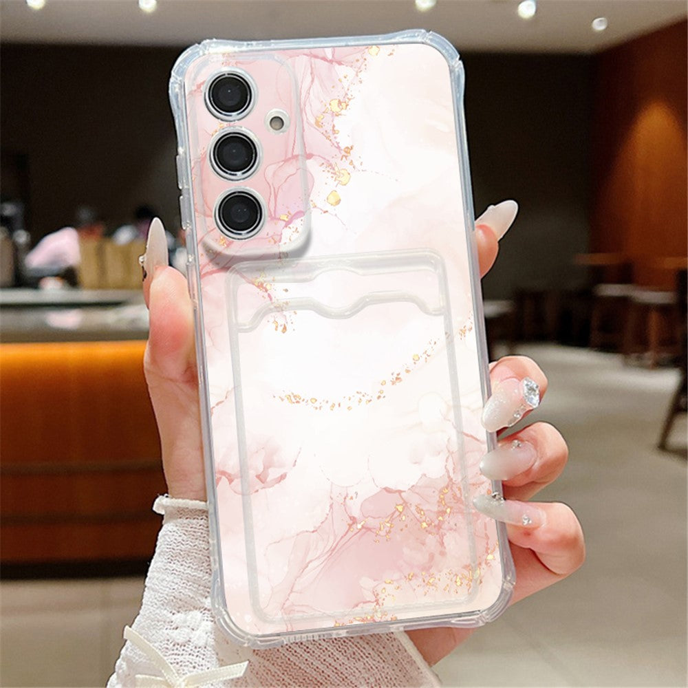 Samsung Galaxy A17 5G / A17 4G TPU-skal Marmormönster Kortplats Fyra Hörn Airbag Fallskydd Exakta Utskärningar mobilskal