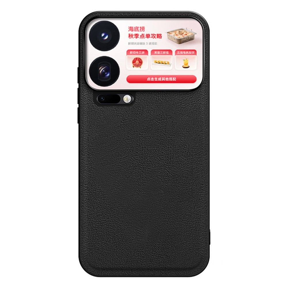 Xiaomi 18 Pro Max-skal PU + TPU + PC-mobilbaksida med metalllinsram