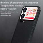 Xiaomi 18 Pro Max-skal PU + TPU + PC-mobilbaksida med metalllinsram