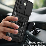 For Xiaomi Redmi Note 17 Pro Max 5G Case with Slide Camera Lid PC + TPU Kickstand Phone Cover