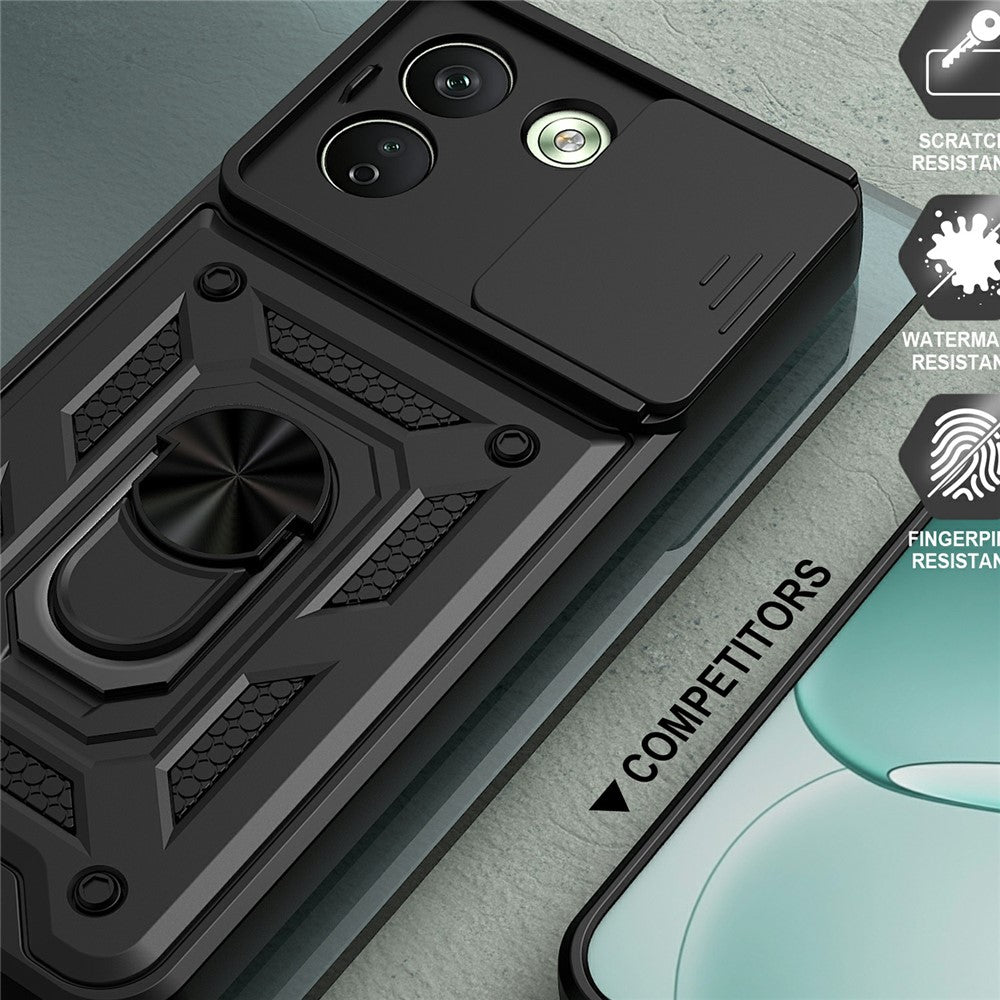 For Xiaomi Redmi Note 17 Pro Max 5G Case with Slide Camera Lid PC + TPU Kickstand Phone Cover