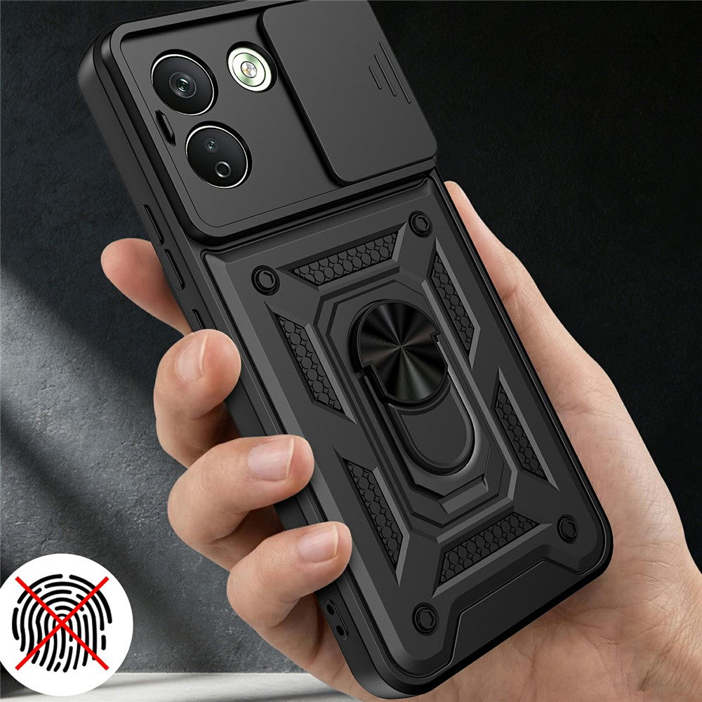 For Xiaomi Redmi Note 17 Pro Max 5G Case with Slide Camera Lid PC + TPU Kickstand Phone Cover