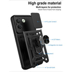 For Xiaomi Redmi Note 17 Pro Max 5G Case with Slide Camera Lid PC + TPU Kickstand Phone Cover