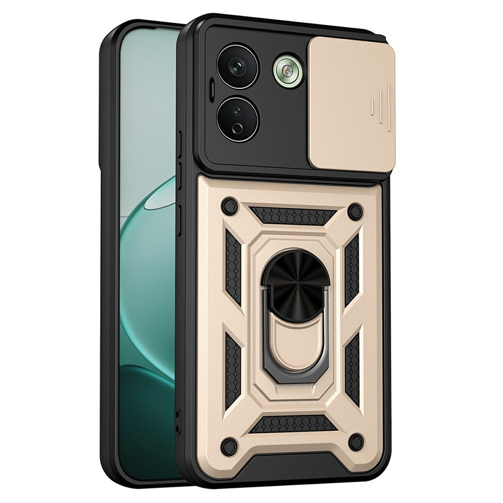For Xiaomi Redmi Note 17 Pro Max 5G Case with Slide Camera Lid PC + TPU Kickstand Phone Cover