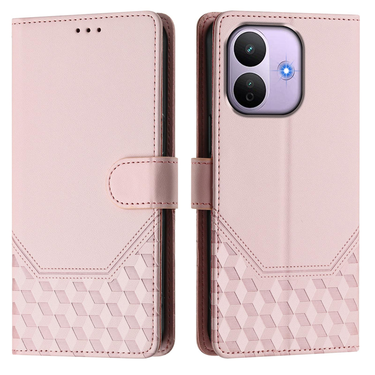 For Xiaomi Redmi Note 17 Pro 5G Case Imprinted Honeycomb RFID Blocking Leather Phone Cover with Strap