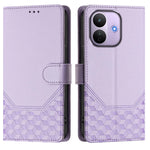 For Xiaomi Redmi Note 17 Pro 5G Case Imprinted Honeycomb RFID Blocking Leather Phone Cover with Strap
