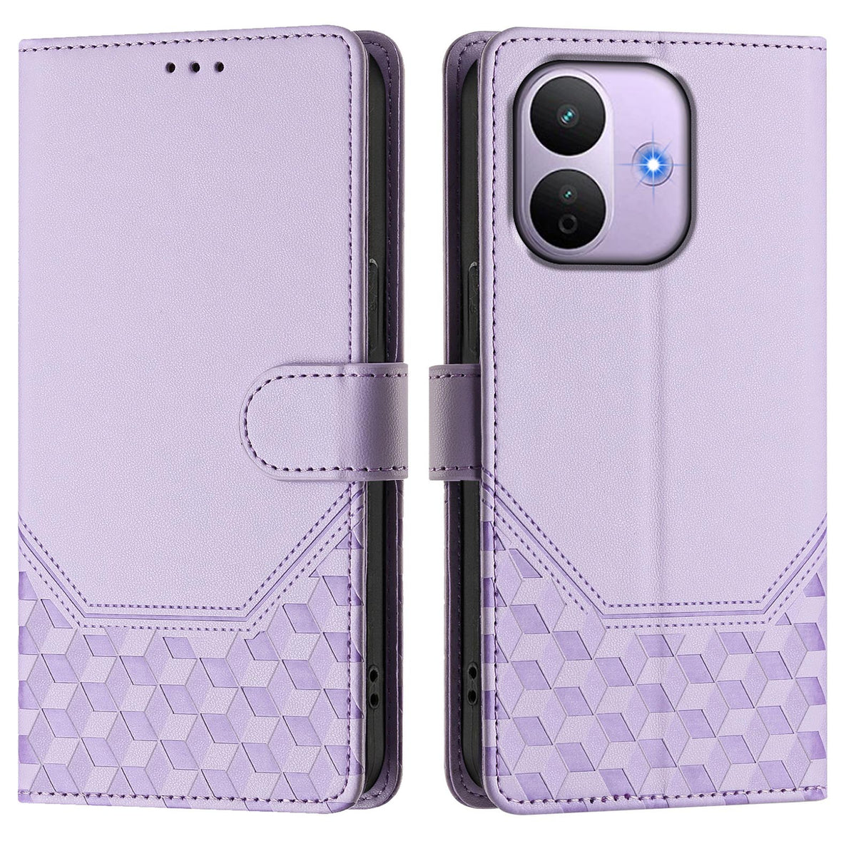 For Xiaomi Redmi Note 17 Pro 5G Case Imprinted Honeycomb RFID Blocking Leather Phone Cover with Strap