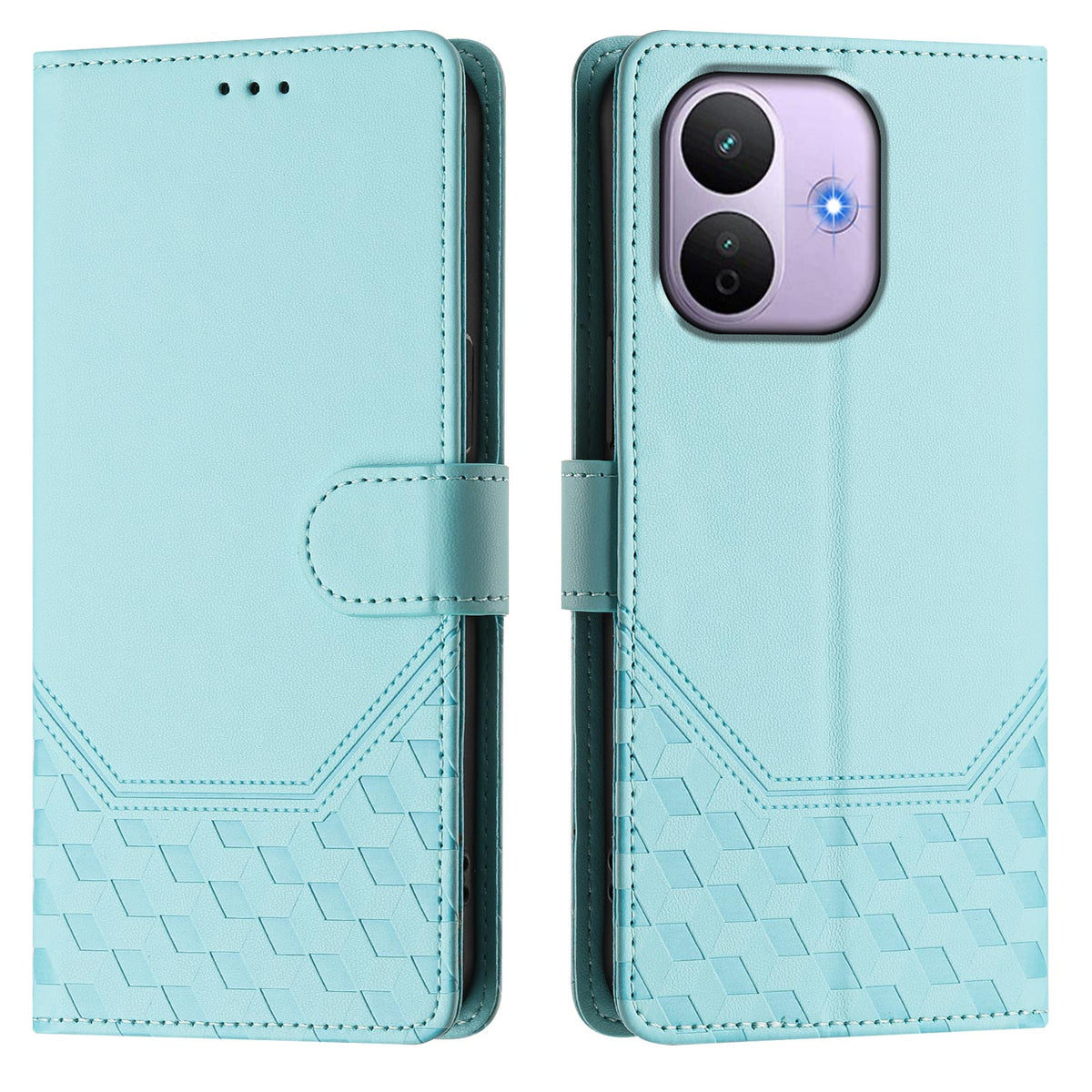 For Xiaomi Redmi Note 17 Pro 5G Case Imprinted Honeycomb RFID Blocking Leather Phone Cover with Strap