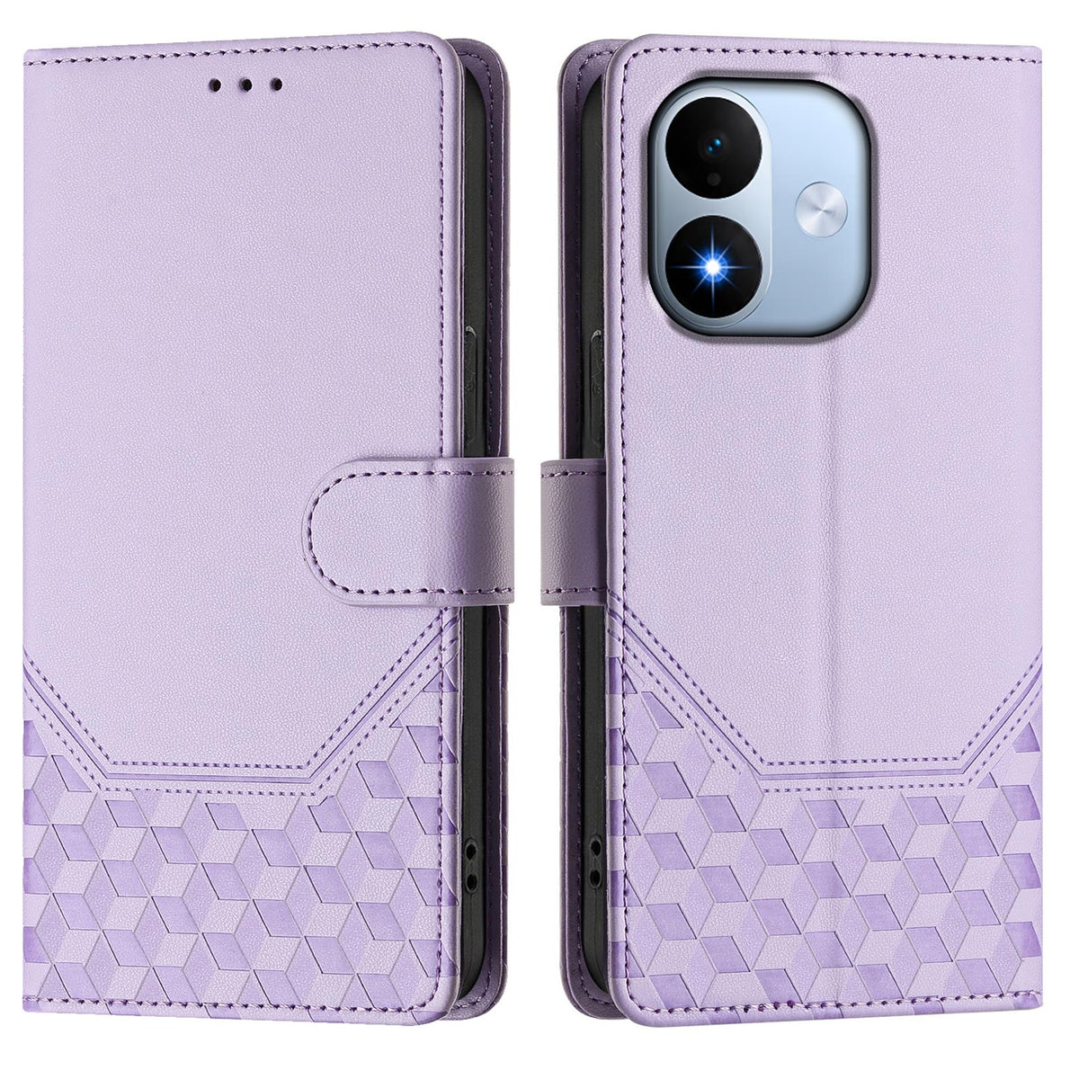 Xiaomi Redmi Note 17 5G (Global) / Xiaomi Redmi Note 17 (Indien/Kina) 5G / Xiaomi Redmi Note 17 4G (Global) Skal Präglat bikakemönster RFID-blockerande läderfodral med rem