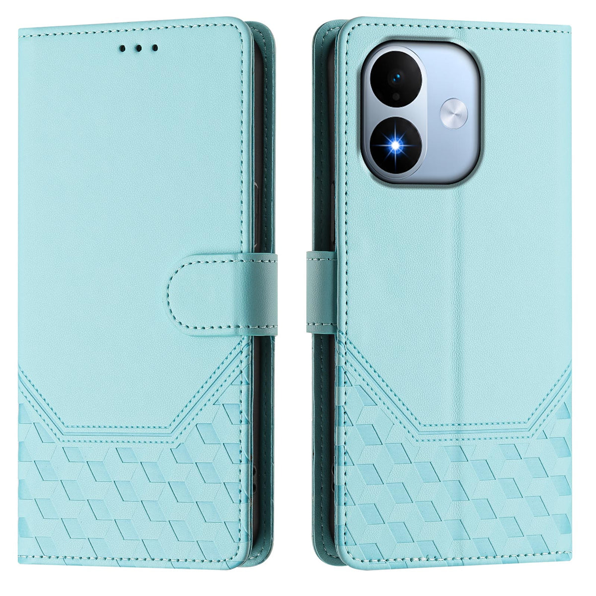 Xiaomi Redmi Note 17 5G (Global) / Xiaomi Redmi Note 17 (Indien/Kina) 5G / Xiaomi Redmi Note 17 4G (Global) Skal Präglat bikakemönster RFID-blockerande läderfodral med rem