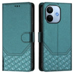 Cover til Xiaomi Redmi Note 17 Pro Max 5G / Xiaomi Redmi Note 17 Pro+ 5G med trykt honningkagemønster, RFID-blokerende læderetui med rem