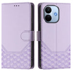 Cover til Xiaomi Redmi Note 17 Pro Max 5G / Xiaomi Redmi Note 17 Pro+ 5G med trykt honningkagemønster, RFID-blokerende læderetui med rem
