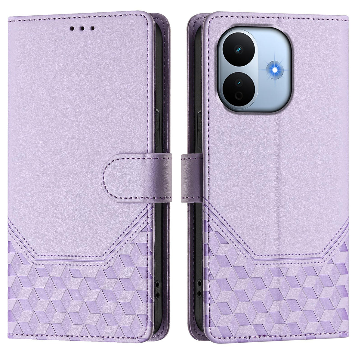 Cover til Xiaomi Redmi Note 17 Pro Max 5G / Xiaomi Redmi Note 17 Pro+ 5G med trykt honningkagemønster, RFID-blokerende læderetui med rem