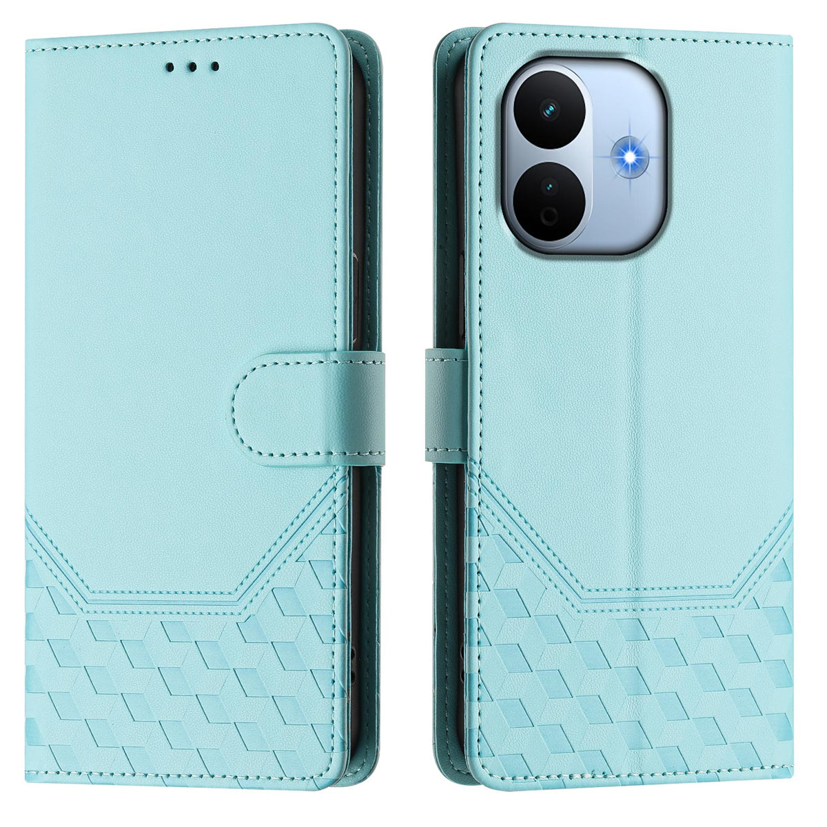 Cover til Xiaomi Redmi Note 17 Pro Max 5G / Xiaomi Redmi Note 17 Pro+ 5G med trykt honningkagemønster, RFID-blokerende læderetui med rem
