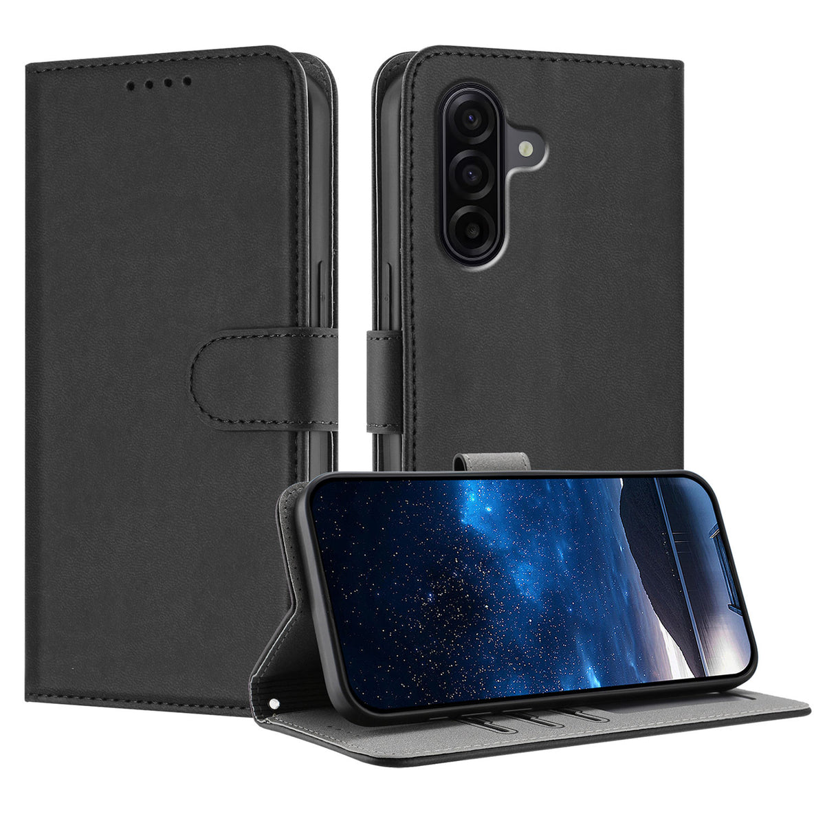 Samsung Galaxy A57 5G Läderfodral Enfärgat mobilfodral med Plånbok