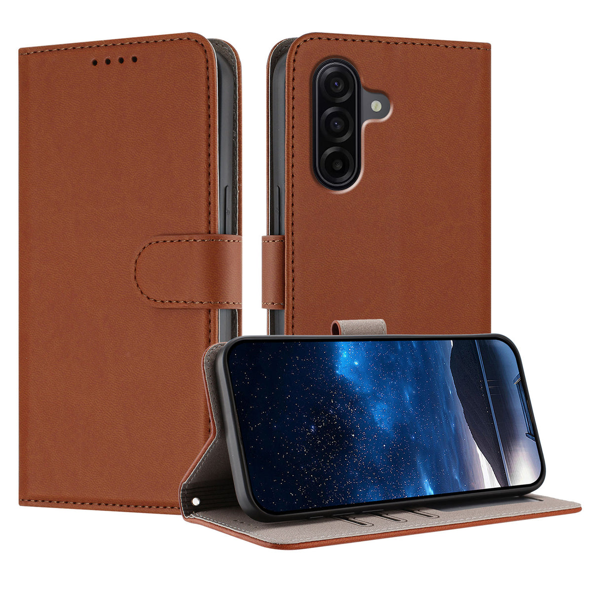 Samsung Galaxy A57 5G Läderfodral Enfärgat mobilfodral med Plånbok