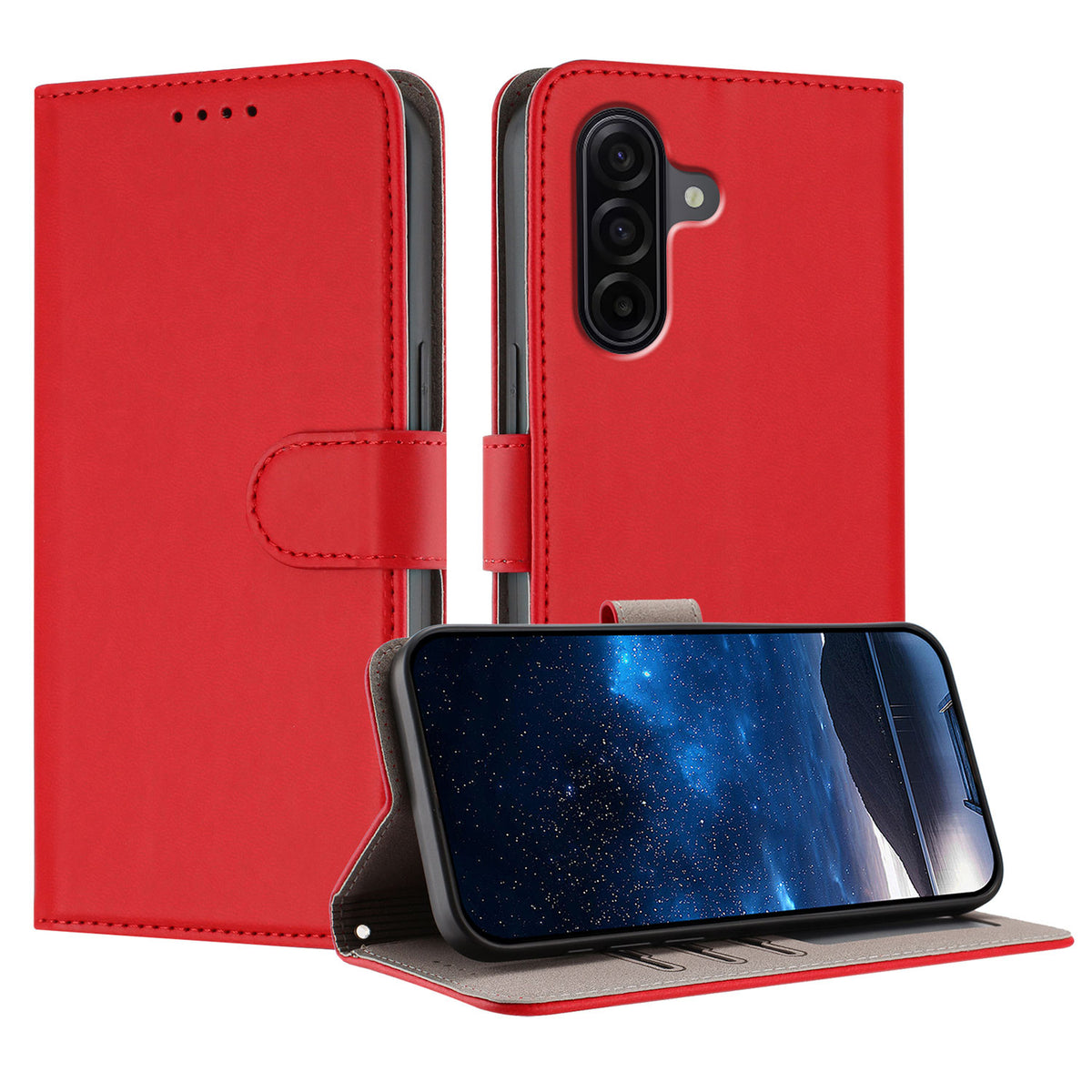 Samsung Galaxy A57 5G Läderfodral Enfärgat mobilfodral med Plånbok