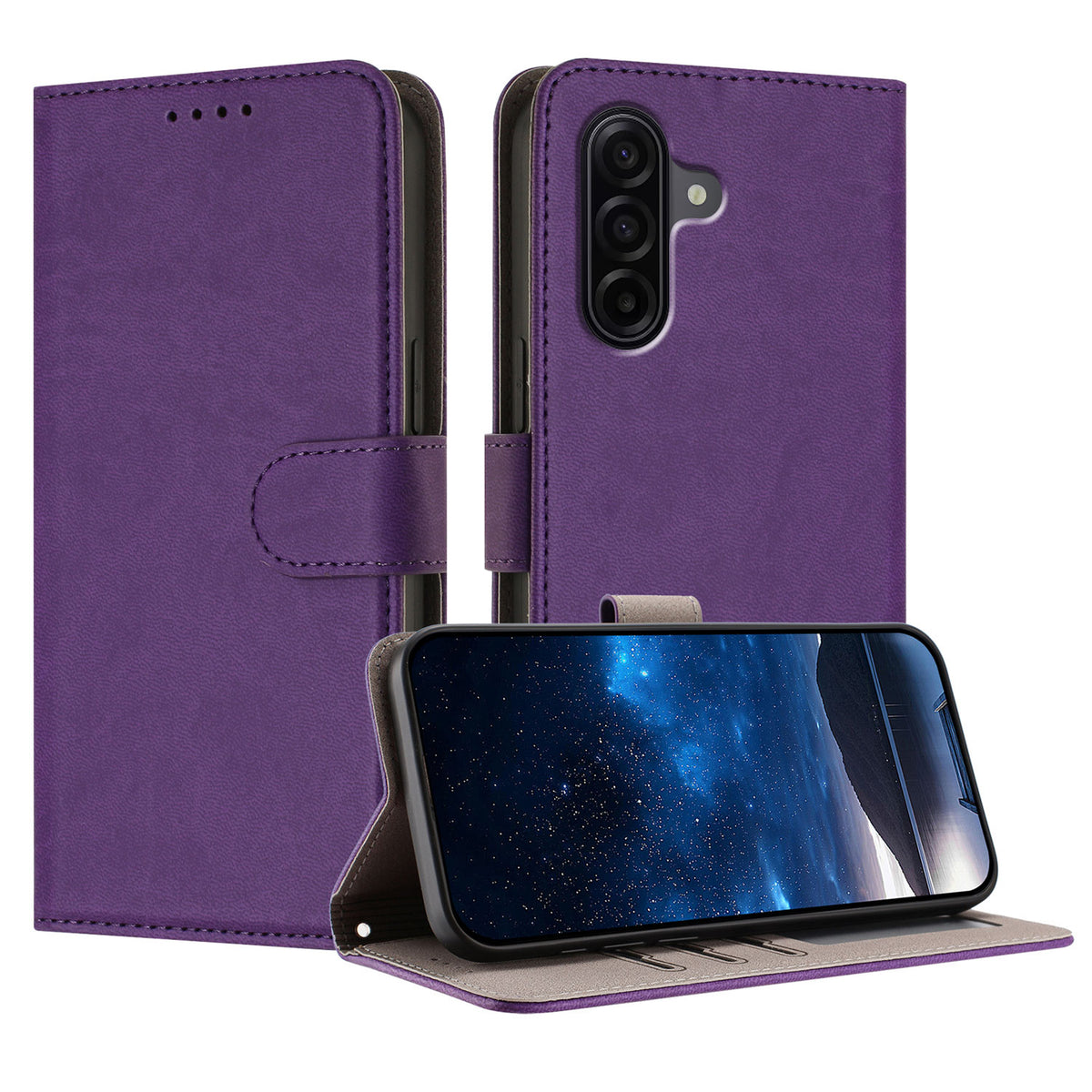 Samsung Galaxy A57 5G Läderfodral Enfärgat mobilfodral med Plånbok
