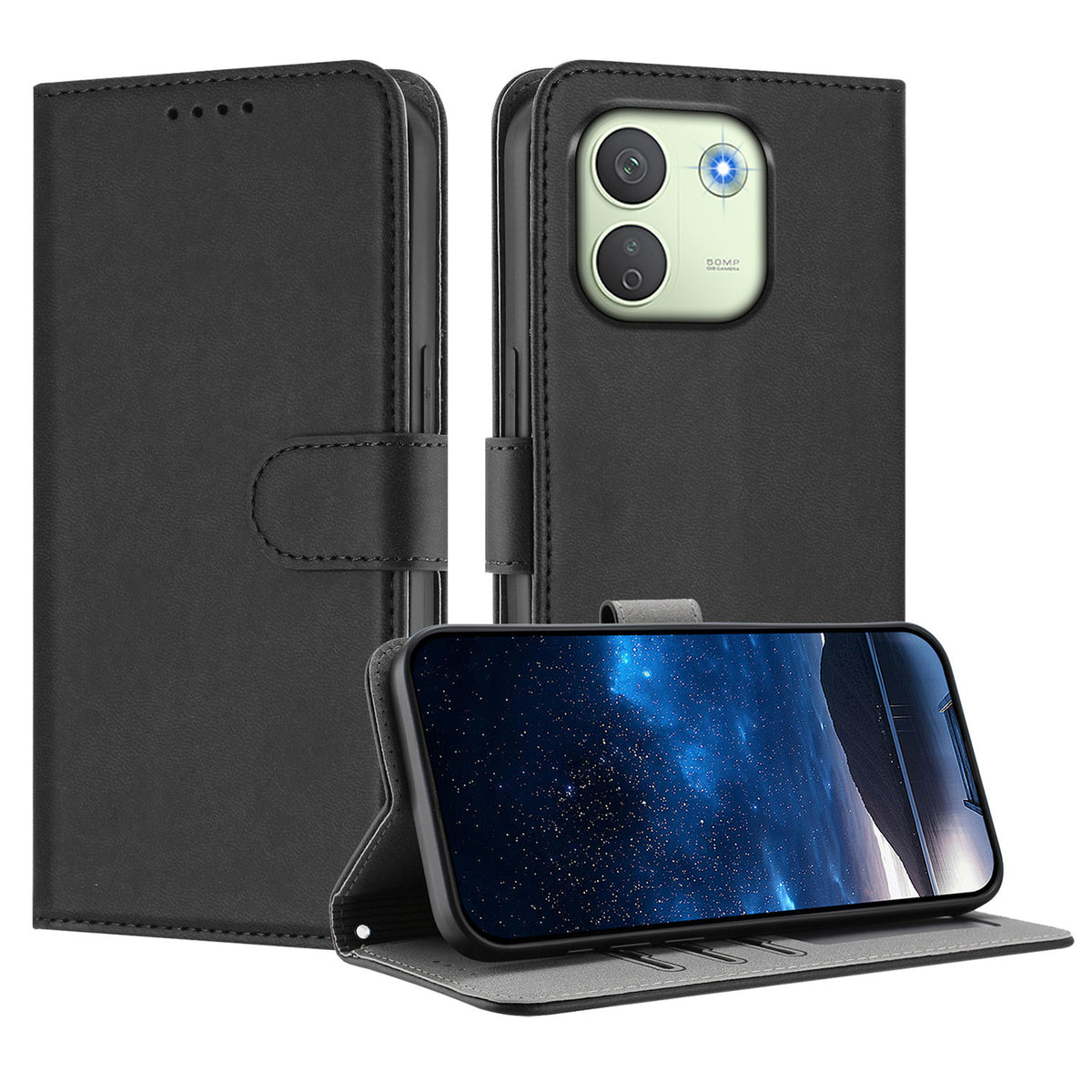Xiaomi Redmi Note 17 Pro Max 5G / Xiaomi Redmi Note 17 Pro+ 5G Läderfodral Enfärgat mobilfodral med Plånbok