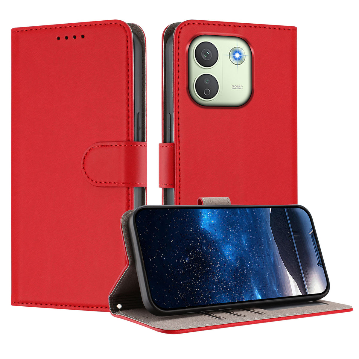 Xiaomi Redmi Note 17 Pro Max 5G / Xiaomi Redmi Note 17 Pro+ 5G Läderfodral Enfärgat mobilfodral med Plånbok