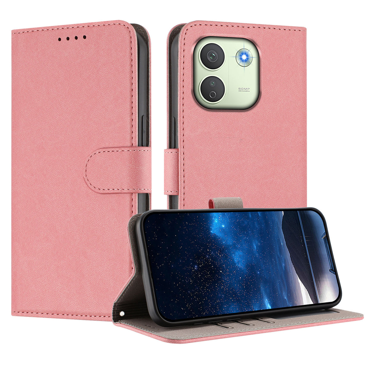Xiaomi Redmi Note 17 Pro Max 5G / Xiaomi Redmi Note 17 Pro+ 5G Läderfodral Enfärgat mobilfodral med Plånbok
