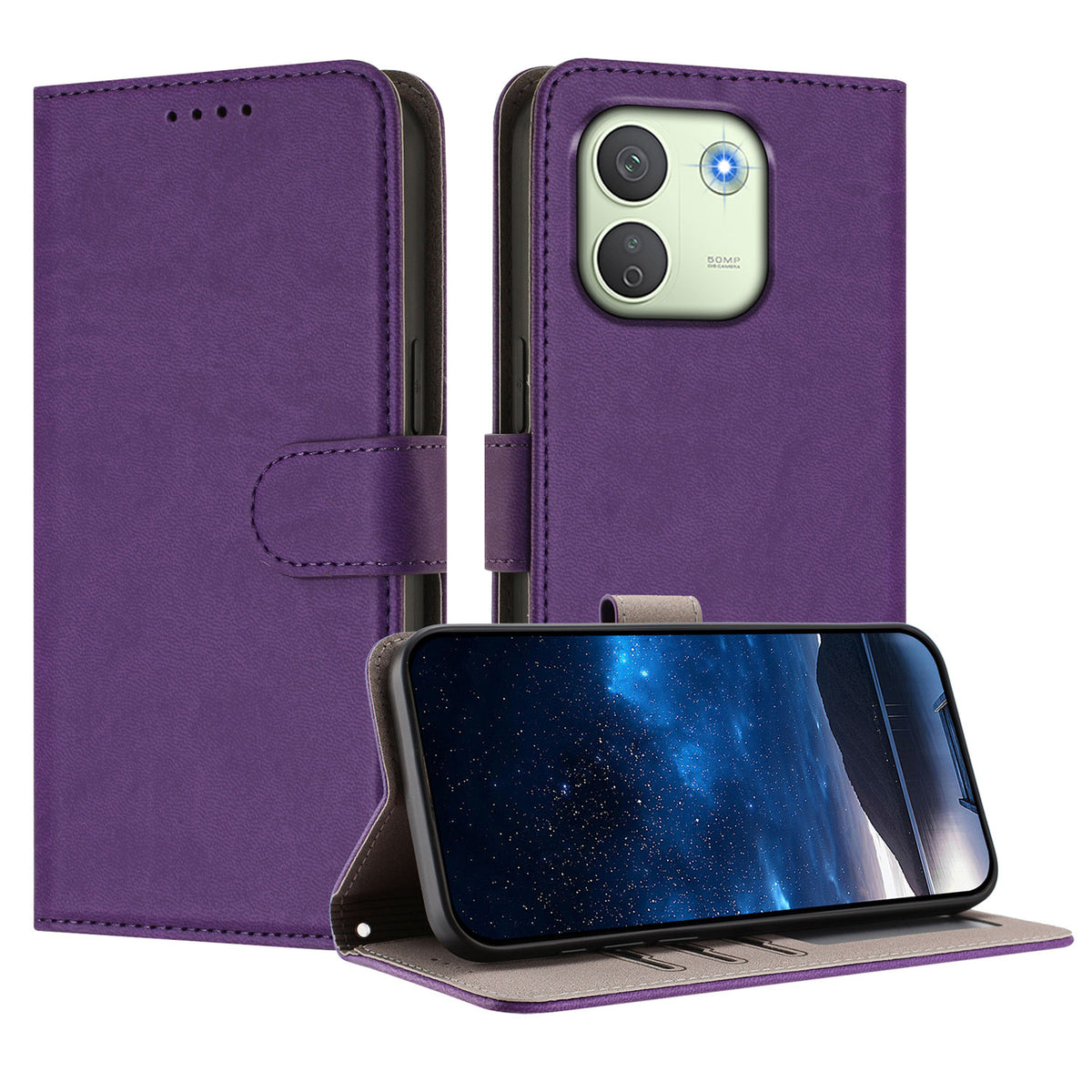 Xiaomi Redmi Note 17 Pro Max 5G / Xiaomi Redmi Note 17 Pro+ 5G Läderfodral Enfärgat mobilfodral med Plånbok