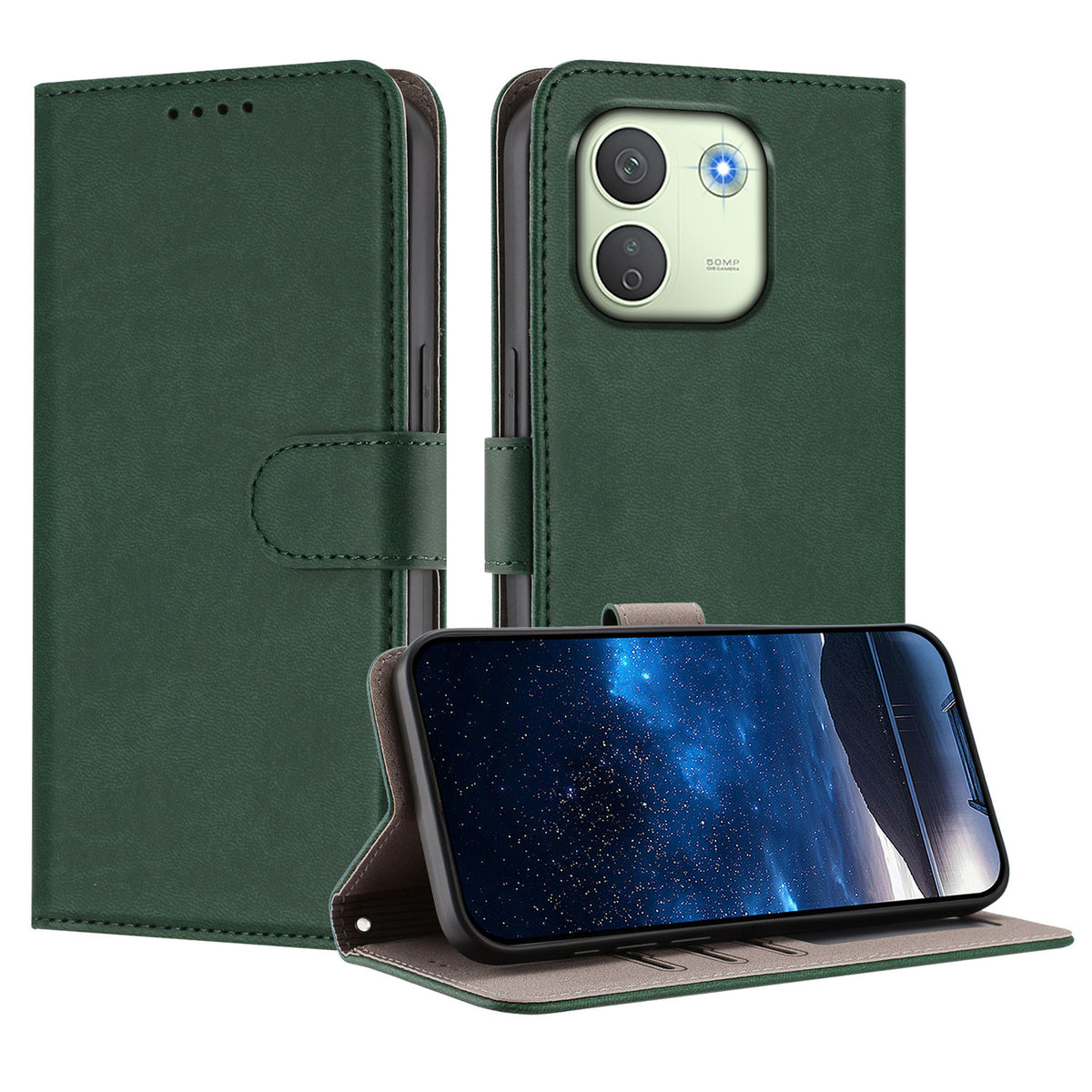 Xiaomi Redmi Note 17 Pro Max 5G / Xiaomi Redmi Note 17 Pro+ 5G Läderfodral Enfärgat mobilfodral med Plånbok